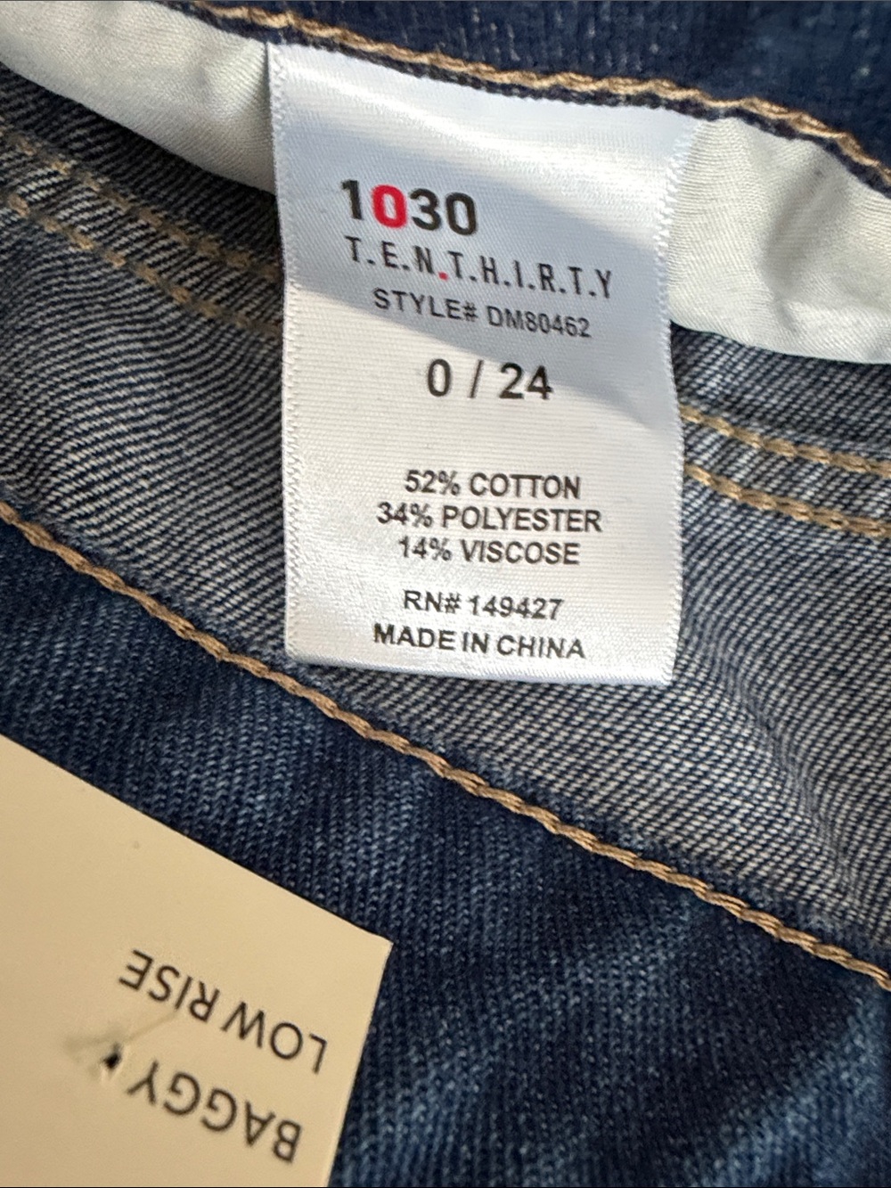 1030 TEN THIRTY Wide Leg Blue Jeans "Baggy & Low Rise" 0/24 ❤️ - Picture 7 of 10